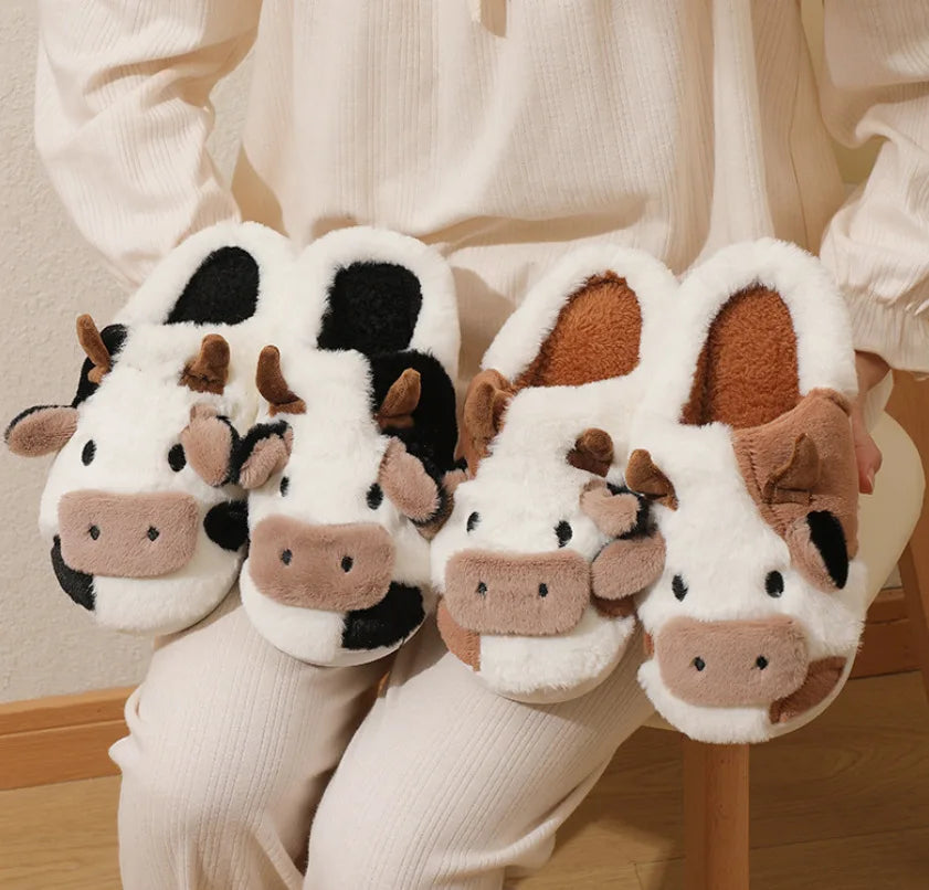 Cartoon Cow Slippers