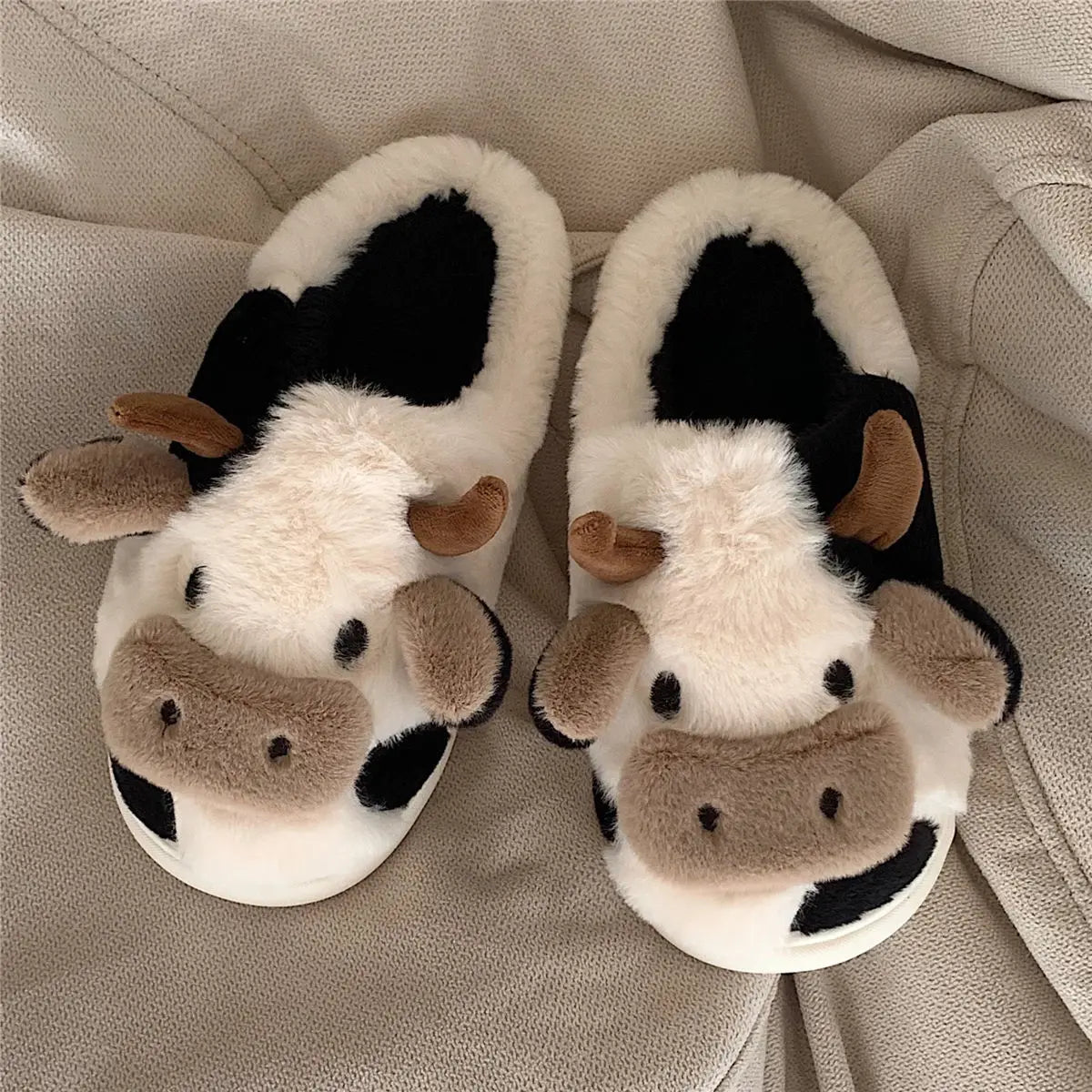 Cartoon Cow Slippers